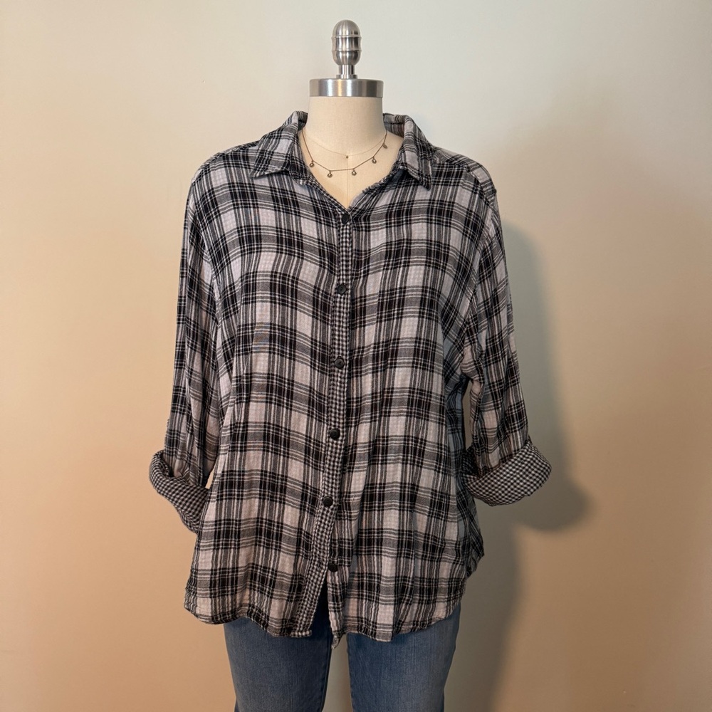 Sam & Lavi Grey Plaid Buttondown Shirt